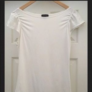 Theory Womens White Cotton Blend T Shirt S/P